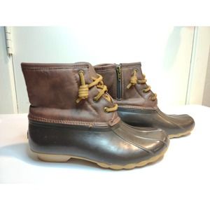 Sperry saltwater duck boots girls size 4